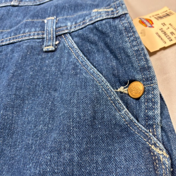 Dickies Overalls Men 38x32 Blue Denim Bib R8396PS Prewashed Workwear Vintage - Picture 5 of 15